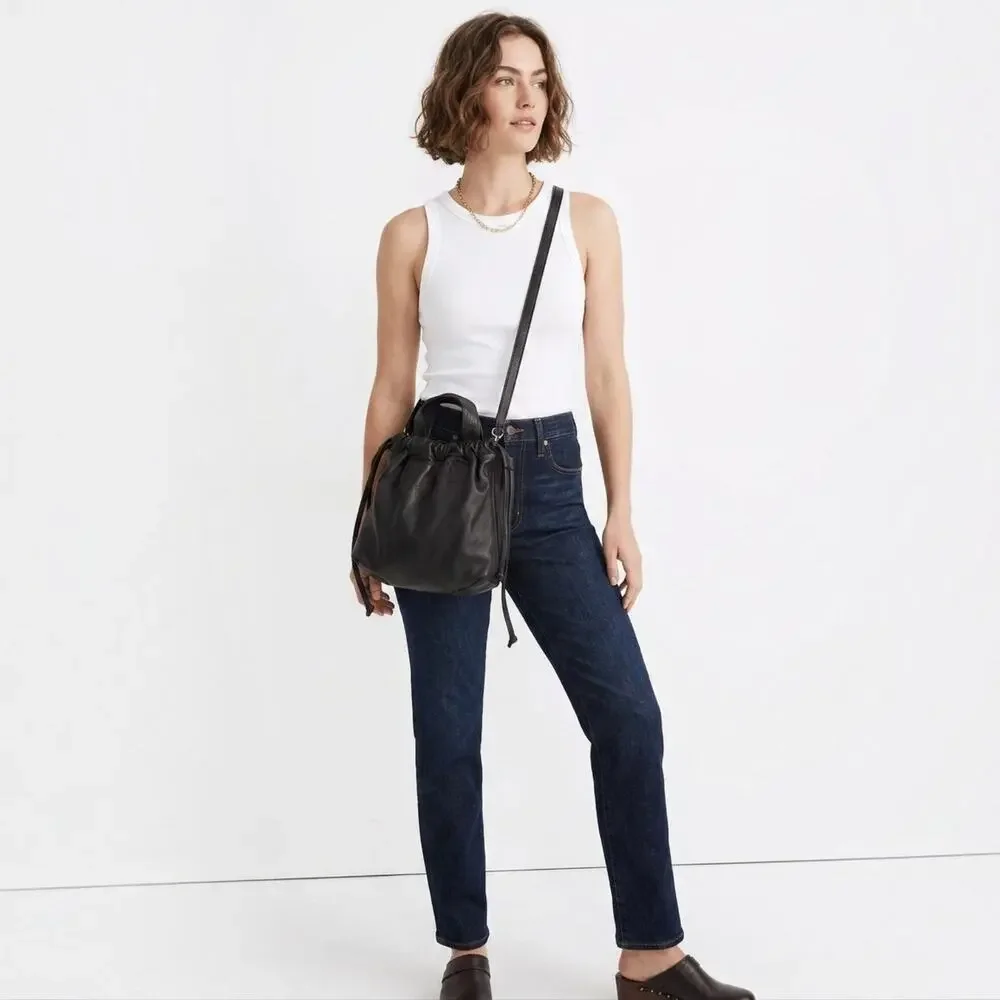 Madewell The Piazza Crossbody Bag Black Leather
